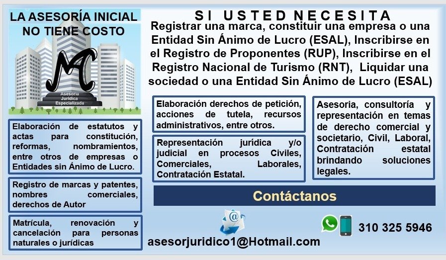 SERVICIOS LEGALES PARA EMPRESAS COMERCIANTES Y PUBLICO EN GENERAL